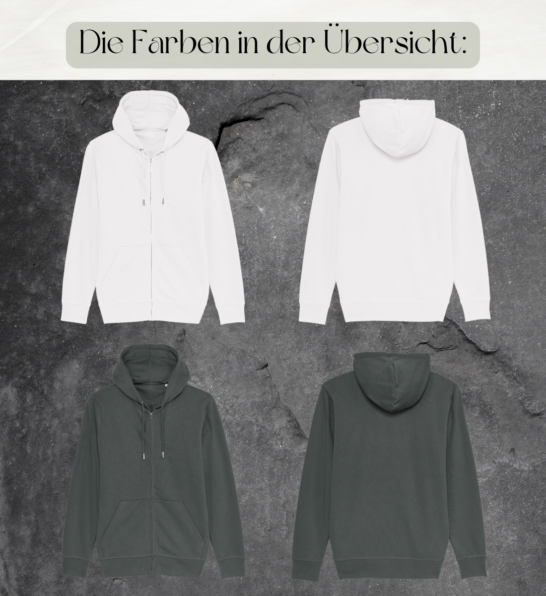 farbe l namaste ll l sweatshirtjacke bio-baumwolle l bio sweatshirtjacke l schöne yoga kleidung l umweltfreundlich und nachhaltiger konsum