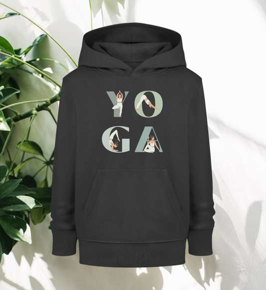 yoga girl l yoga pullover kinder schwarz l hoodie bio-baumwolle l yogawear l bewusst und nachhaltig leben