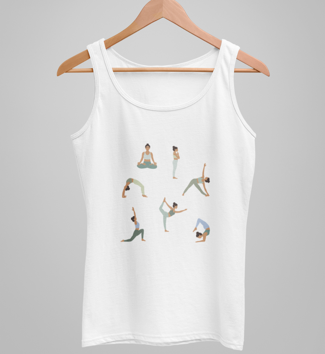 asanas l yoga tank top damen weiß l top bio-baumwolle l yoga klamotten l ökologisch und ethischer konsum