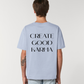 good karma l yoga t-shirt blau l bio shirt l ausgefallene yoga kleidung l nachhaltig und umweltfreundlich leben