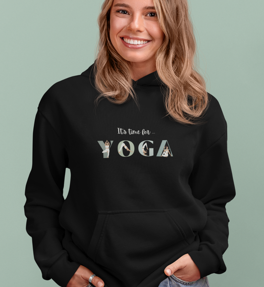 it's time for yoga l bio hoodie l bio yoga kleidung l fair fashion online shop l umweltfreundlich und vegan