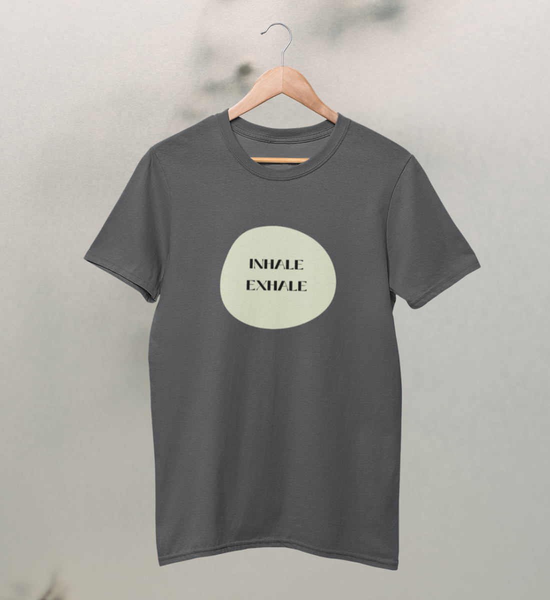 inhale exhale l t-shirt bio-baumwolle kinder anthrazit l yoga fashion l bio produkte l nachhaltige produktion dank ökologischen materialien