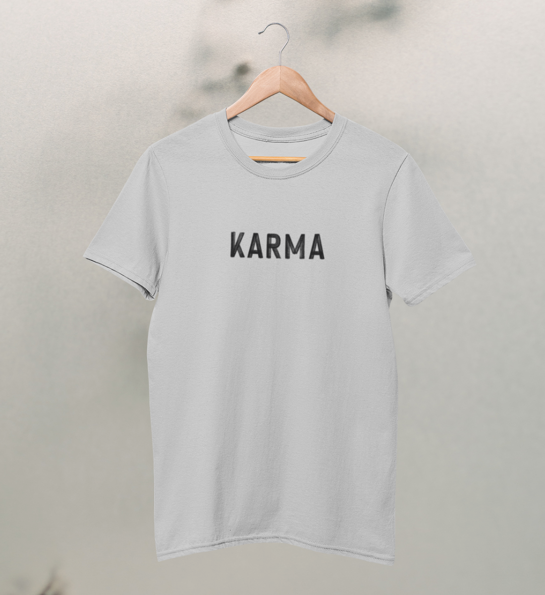 karma l t-shirt kinder bio-baumwolle hellgrau l yoga mode kinder l bio yoga kleidung l ökologische mode l ethischer konsum dank natürlichen materialien