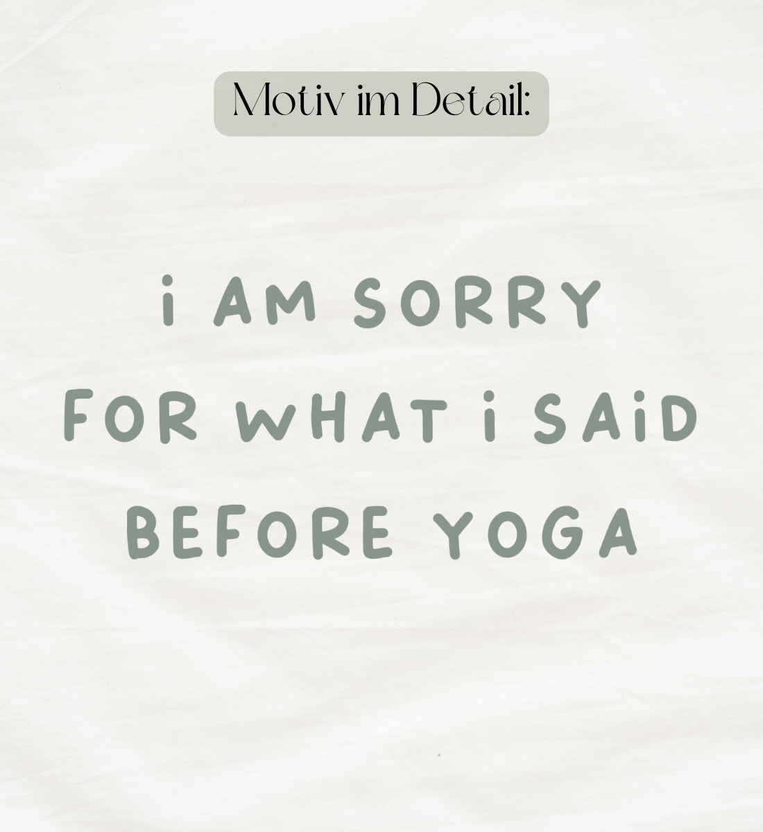 motiv l sorry l tasse  l yoga tasse l yoga accessoires l nachhaltige geschenkidee l geschenke für yogaliebhaber