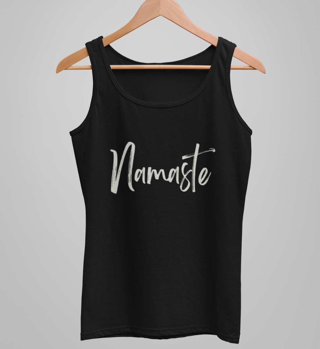 namaste ll l top bio-baumwolle schwarz l yoga top l nachhaltige yoga kleidung l faire und grüne mode online shoppen