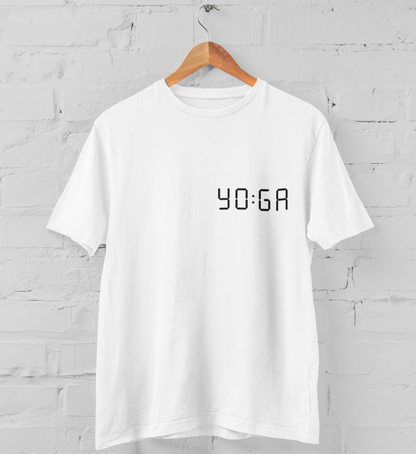 zeit für yoga l yoga t-shirt weiß l yoga oberteil l schöne yoga kleidung l nachhaltig und umweltfreundliche produkte online shoppen