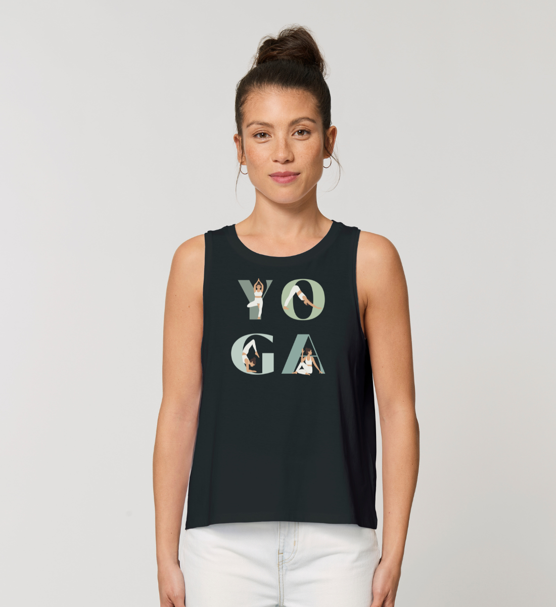 yoga girl l bio top schwarz l top bio-baumwolle l yogawear l ökologische und nachhaltige mode bewusst erleben