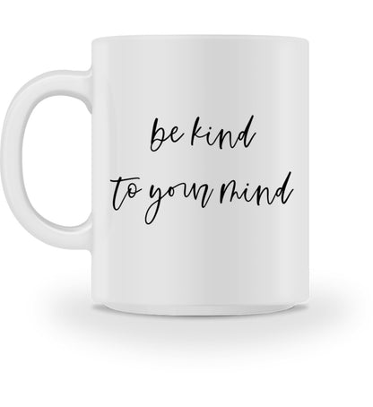 be kind to your mind l yoga tasse weiß l tasse l geschenke für yogaliebhaber l yoga accessoires nachhaltig online shoppen